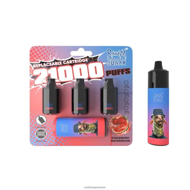 RandM Sunax Dispositif de vape remplaçable avec module de contrôle du flux d\'air 21000, 1 pièce citron pomme rouge BXPBLD272 RandM Vape Genève