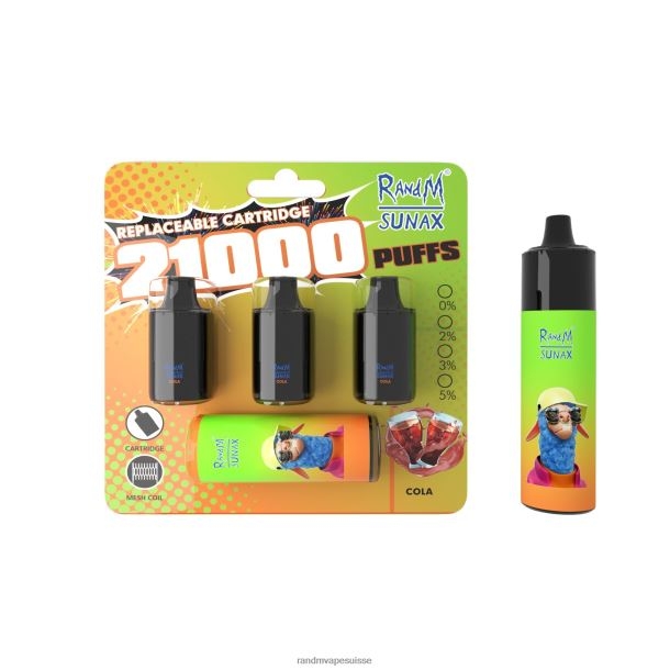 RandM Sunax Dispositif de vape remplaçable avec module de contrôle du flux d\'air 21000, 1 pièce citron pomme rouge BXPBLD272 RandM Vape Genève