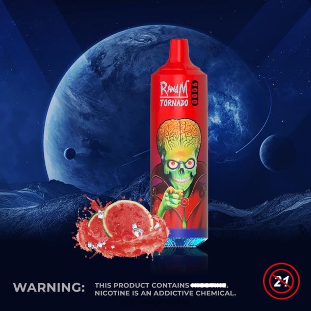 RandM Tornado Appareil à dosettes de vape 9000 1pc version 2 glace brazz à la pastèque BXPBLD147 RandM Tornado Magasin
