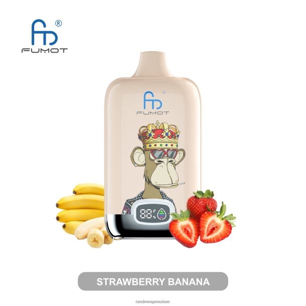 Fumot Original RandM Digital Box Batterie 12000 et dispositif de vape à affichage liquide fraise banane BXPBLD6 RandM Tornado Boutique