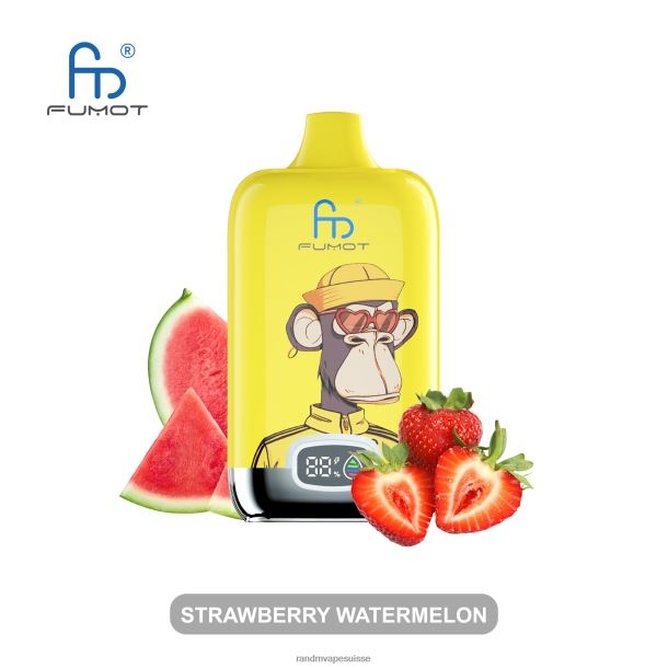 Fumot Original RandM Digital Box Batterie 12000 et dispositif de vape à affichage liquide pastèque fraise BXPBLD5 RandM Vape Prix