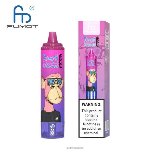 Fumot RandM Tornado Appareil de vape 15000 avec batterie et affichage ejuice version 1 baies mélangées BXPBLD31 RandM Vape Suisse