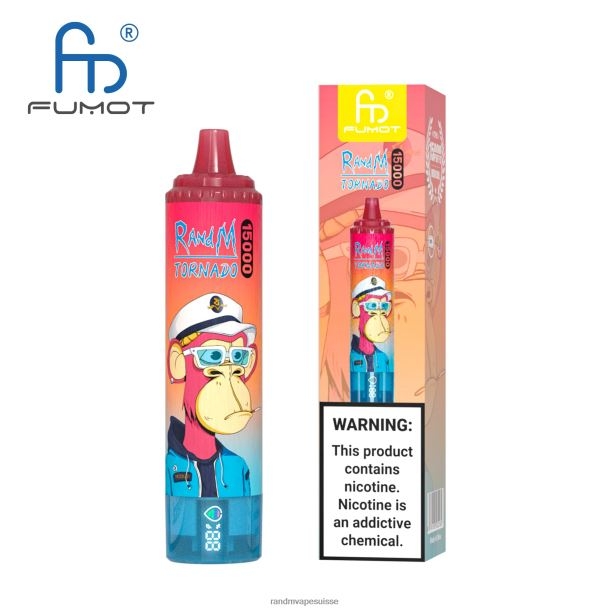 Fumot RandM Tornado Appareil de vape 15000 avec batterie et affichage ejuice version 1 baies mélangées BXPBLD31 RandM Vape Suisse