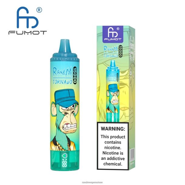 Fumot RandM Tornado Appareil de vape 15000 avec batterie et affichage ejuice version 1 glace à l\'ananas BXPBLD23 RandM Tornado Suisse