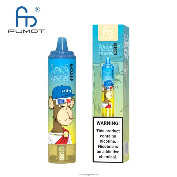 Fumot RandM Tornado Appareil de vape 15000 avec batterie et affichage ejuice version 1 glace à l\'ananas BXPBLD23 RandM Tornado Suisse
