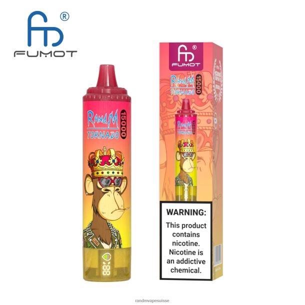 Fumot RandM Tornado Appareil de vape 15000 avec batterie et affichage ejuice version 1 glace à l\'ananas BXPBLD23 RandM Tornado Suisse