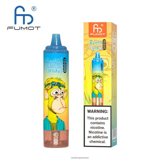 Fumot RandM Tornado Appareil de vape 15000 avec batterie et affichage ejuice version 1 glace à l\'ananas BXPBLD23 RandM Tornado Suisse