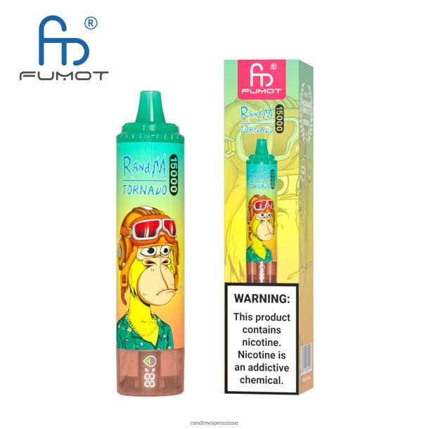 Fumot RandM Tornado Appareil de vape 15000 avec batterie et affichage ejuice version 1 glace à l\'ananas BXPBLD23 RandM Tornado Suisse