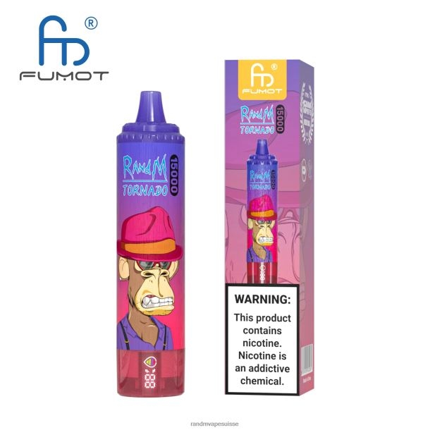 Fumot RandM Tornado Appareil de vape 15000 avec batterie et affichage ejuice version 1 glace à l\'ananas BXPBLD23 RandM Tornado Suisse