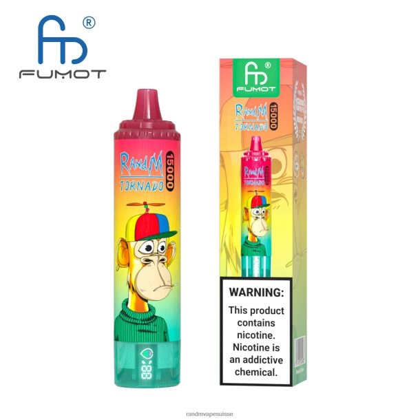 Fumot RandM Tornado Appareil de vape 15000 avec batterie et affichage ejuice version 1 glace à l\'ananas BXPBLD23 RandM Tornado Suisse