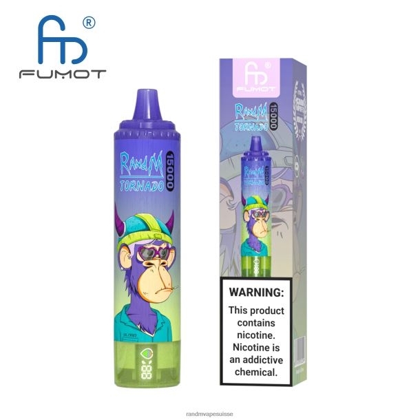 Fumot RandM Tornado Appareil de vape 15000 avec batterie et affichage ejuice version 1 glace à l\'ananas BXPBLD23 RandM Tornado Suisse