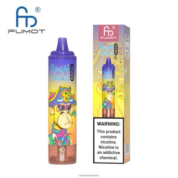 Fumot RandM Tornado Appareil de vape 15000 avec batterie et affichage ejuice version 1 glace à l\'ananas BXPBLD23 RandM Tornado Suisse