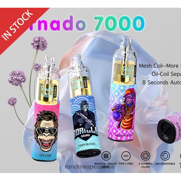 RandM Tornado Dispositif de vape de contrôle du flux d\'air 7000 1 pièce glace à l\'ananas BXPBLD180 RandM Tornado Online Shop