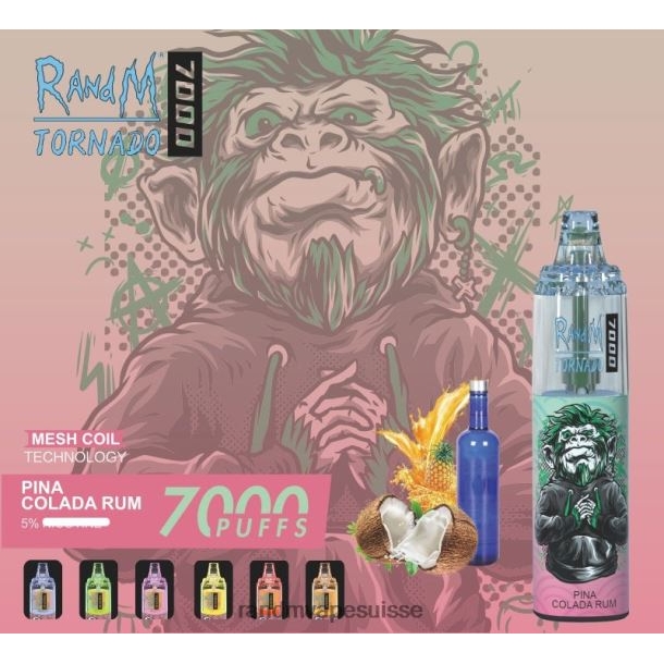 RandM Tornado Dispositif de vape de contrôle du flux d\'air 7000 1 pièce glace à l\'ananas BXPBLD180 RandM Tornado Online Shop