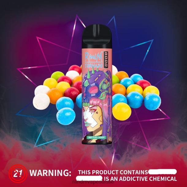 RandM Tornado Dispositif de vape de contrôle du flux d'air 8000 1 pièce bonbons aux quilles BXPBLD242 RandM Vape Genève