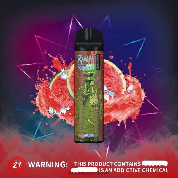 RandM Tornado Dispositif de vape de contrôle du flux d'air 8000 1 pièce glace luxuriante BXPBLD236 RandM Tornado Boutique