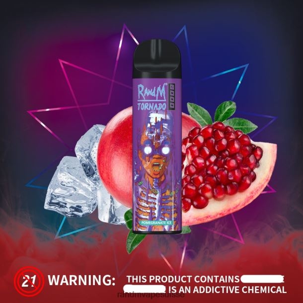RandM Tornado Dispositif de vape de contrôle du flux d\'air 8000 1 pièce melon pomme rouge BXPBLD245 RandM Vape Prix