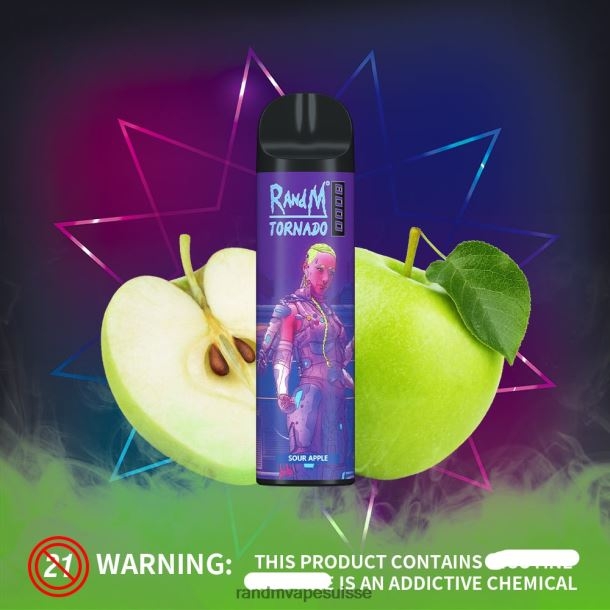 RandM Tornado Dispositif de vape de contrôle du flux d\'air 8000 1 pièce melon pomme rouge BXPBLD245 RandM Vape Prix