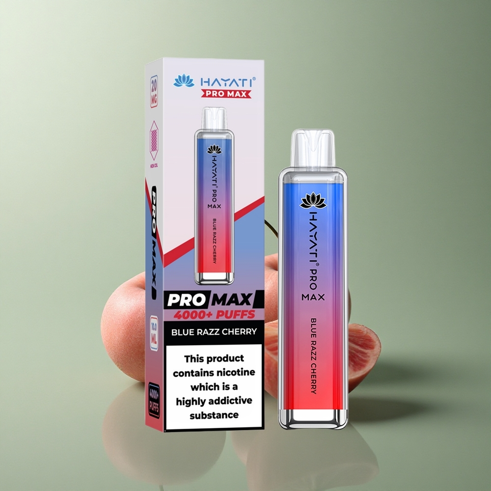 Hayati Pro Max 4000 Puffs Cerise Bleu Razz avec 5% de nicotine et 1400mAh