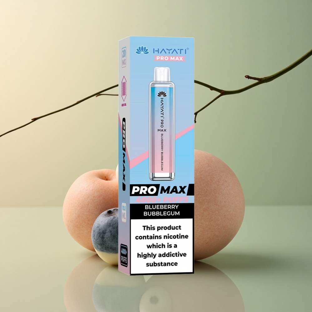 Hayati Pro Max 4000 Puffs Chewing-gum Myrtille Rechargeable 1400mAh Dual Mesh Coil