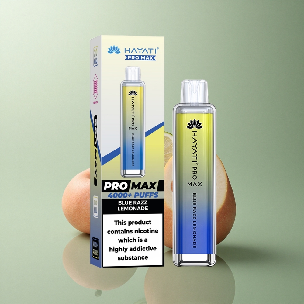 Hayati Pro Max 4000 Puffs Citronnade Bleu Framboisé Rechargeable 1400mAh 5% Nicotine