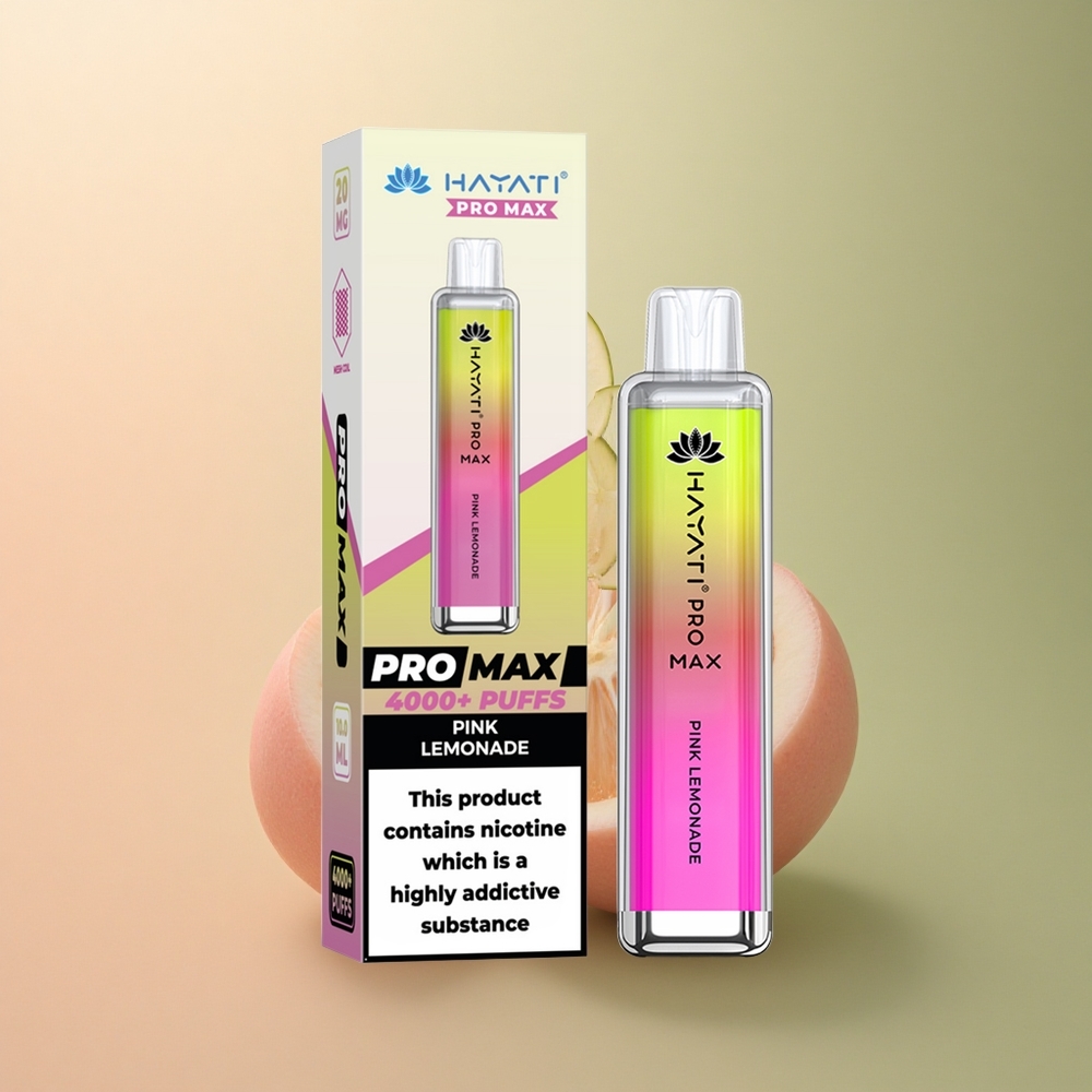 Hayati Pro Max 4000 Puffs Citronnade Rose Rechargeable 1400mAh 2% Nicotine