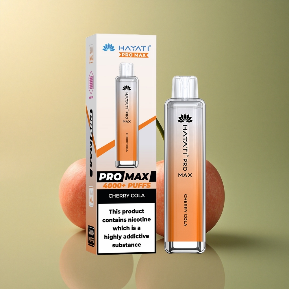 Hayati Pro Max 4000 Puffs Cola Cerise Rechargeable 1400mAh Dual 1.1 Ohm