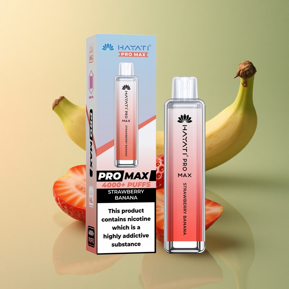 Hayati Pro Max 4000 Puffs Fraise Banane Rechargeable 1400mAh