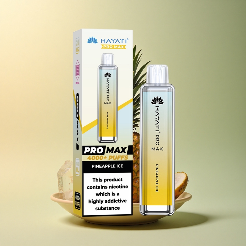 Hayati Pro Max 4000 Puffs Glace Ananas Rechargeable 1400mAh Dual 1.1 Ohm