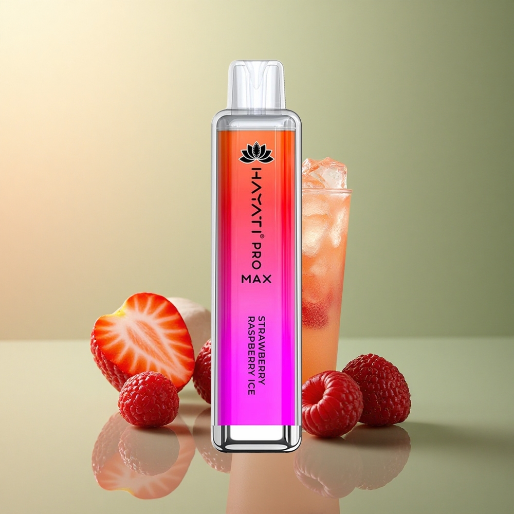 Hayati Pro Max 4000 Puffs Glace Fraise Framboise Rechargeable 1400mAh