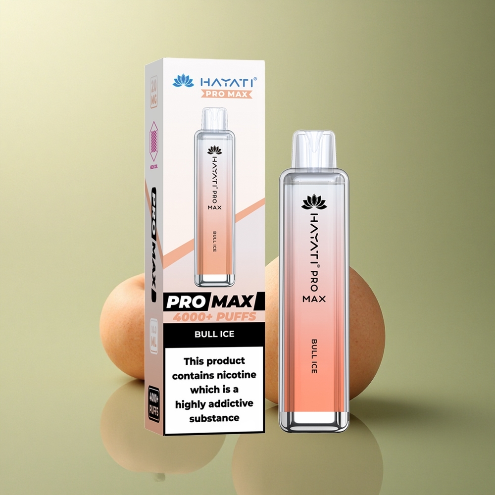 Hayati Pro Max 4000 Puffs Glace de Taureau Rechargeable 1400mAh Dual Mesh Coil