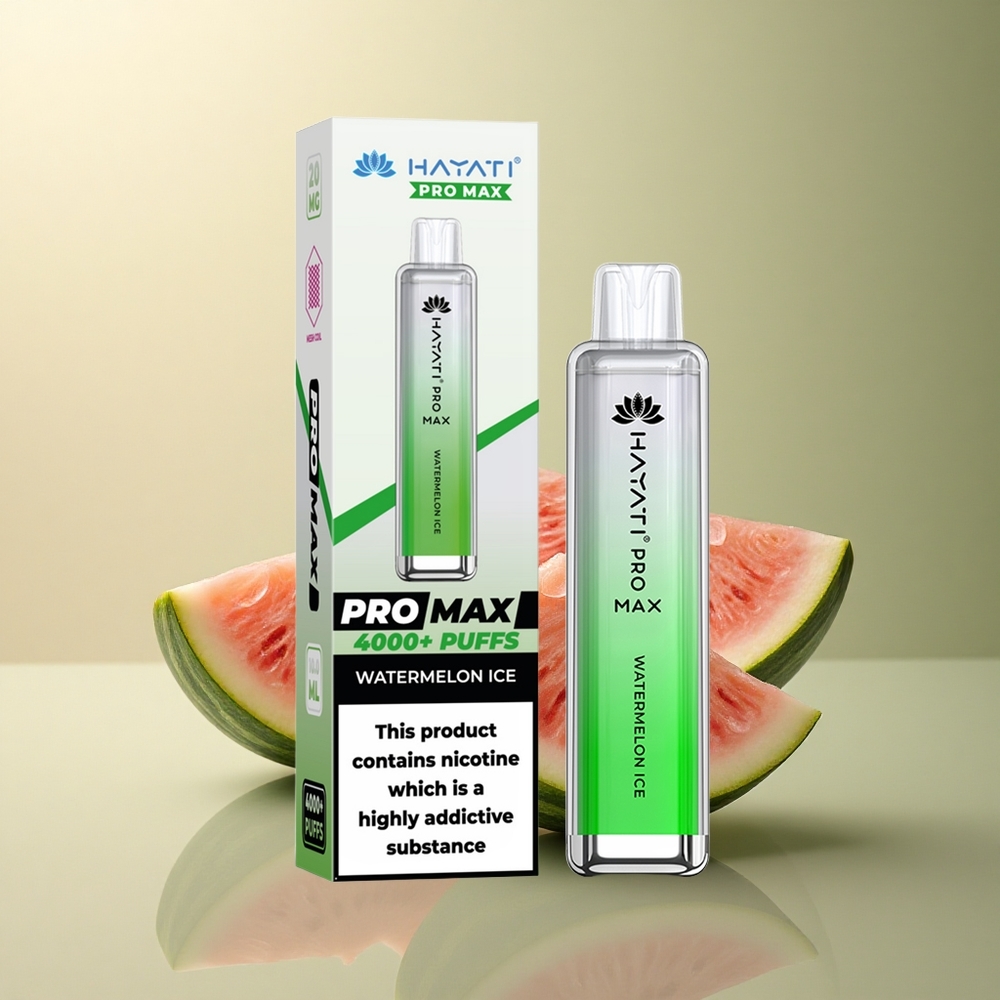 Hayati Pro Max 4000 Puffs Glace à la Pastèque Rechargeable 1400mAh 5% Nicotine