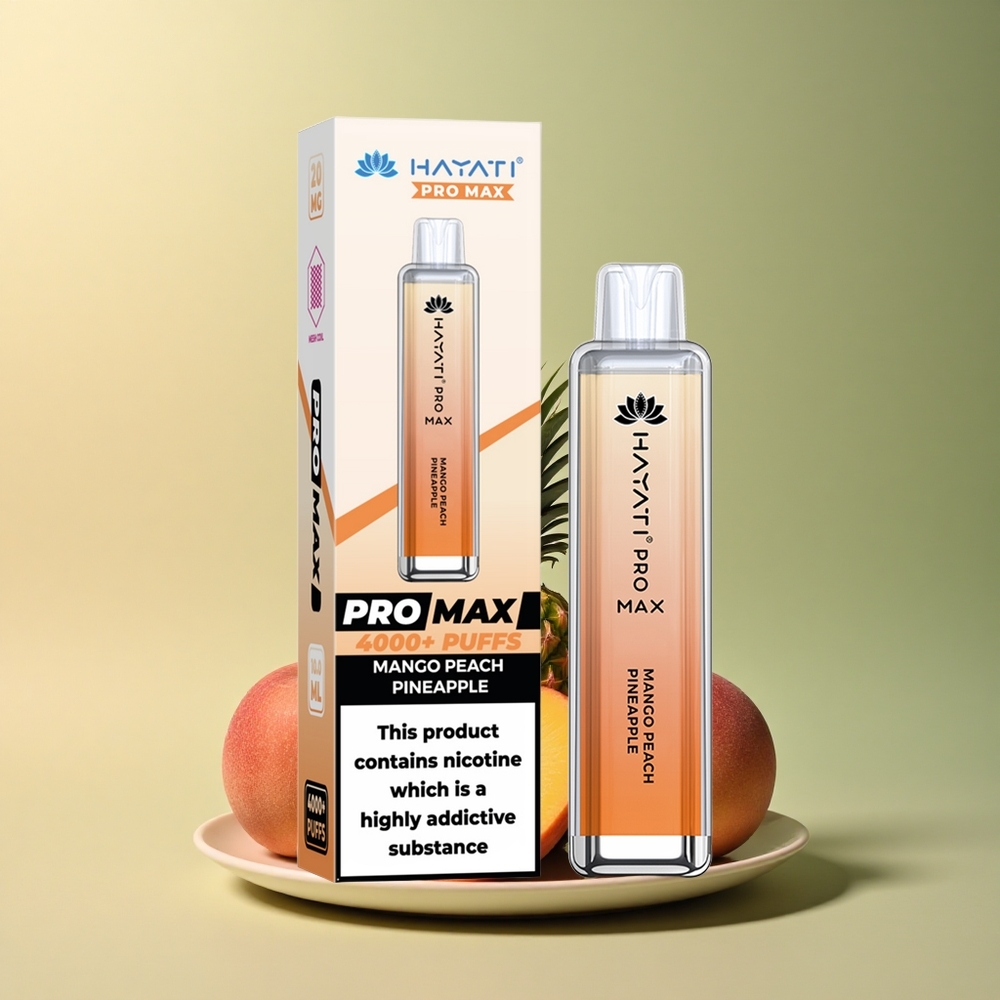 Hayati Pro Max 4000 Puffs Mangue Pêche Ananas 5% Nicotine 1400mAh