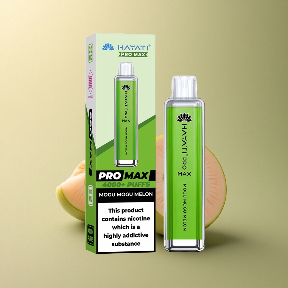 Hayati Pro Max 4000 Puffs Mogu Mogu Melon Rechargeable 1400mAh Dual Mesh Coil