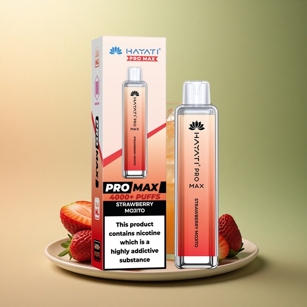 Hayati Pro Max 4000 Puffs Mojito Fraise Rechargeable 1400mAh Dual Coil