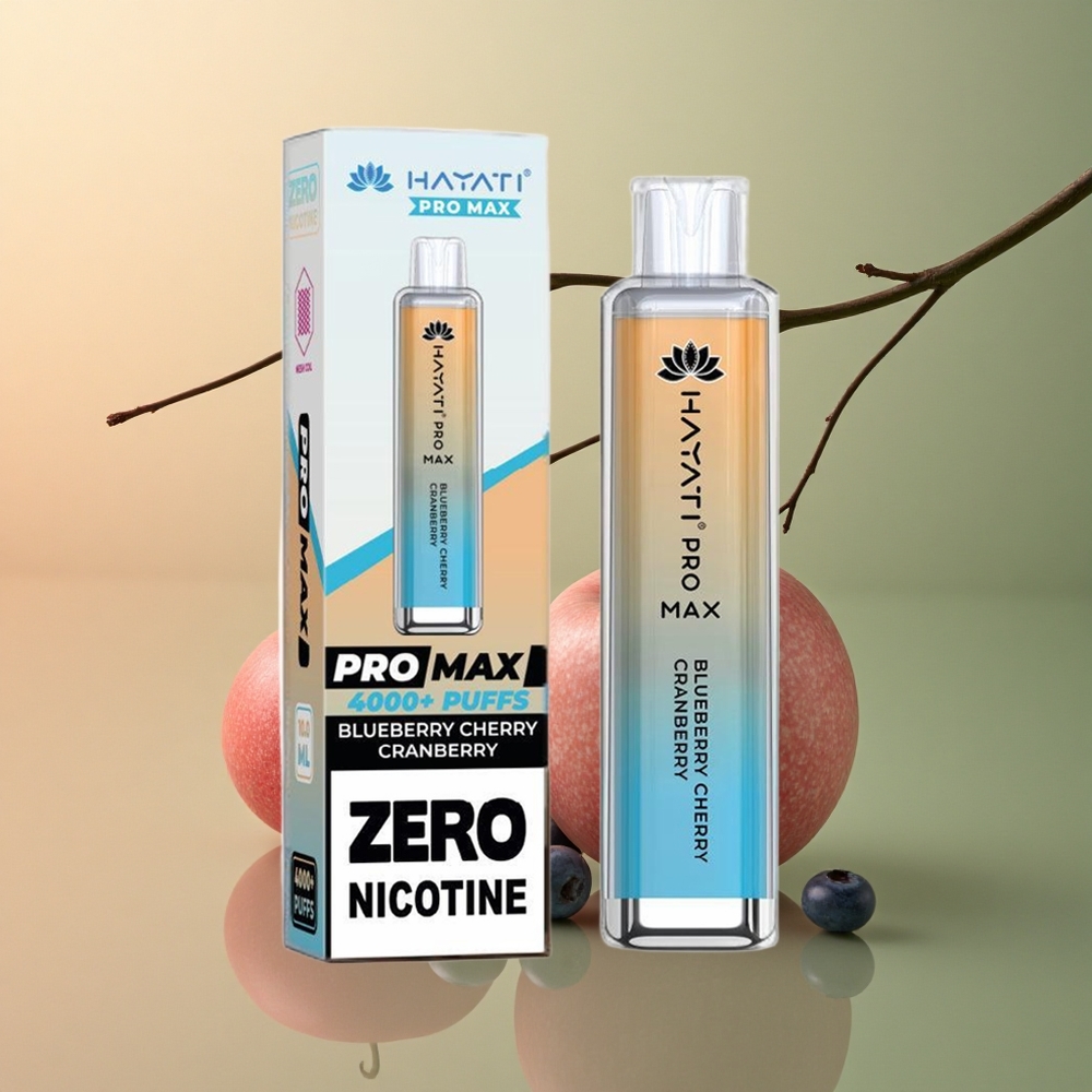 Hayati Pro Max 4000 Puffs Myrtille Cerise Canneberge Rechargeable 1400mAh Dual Mesh