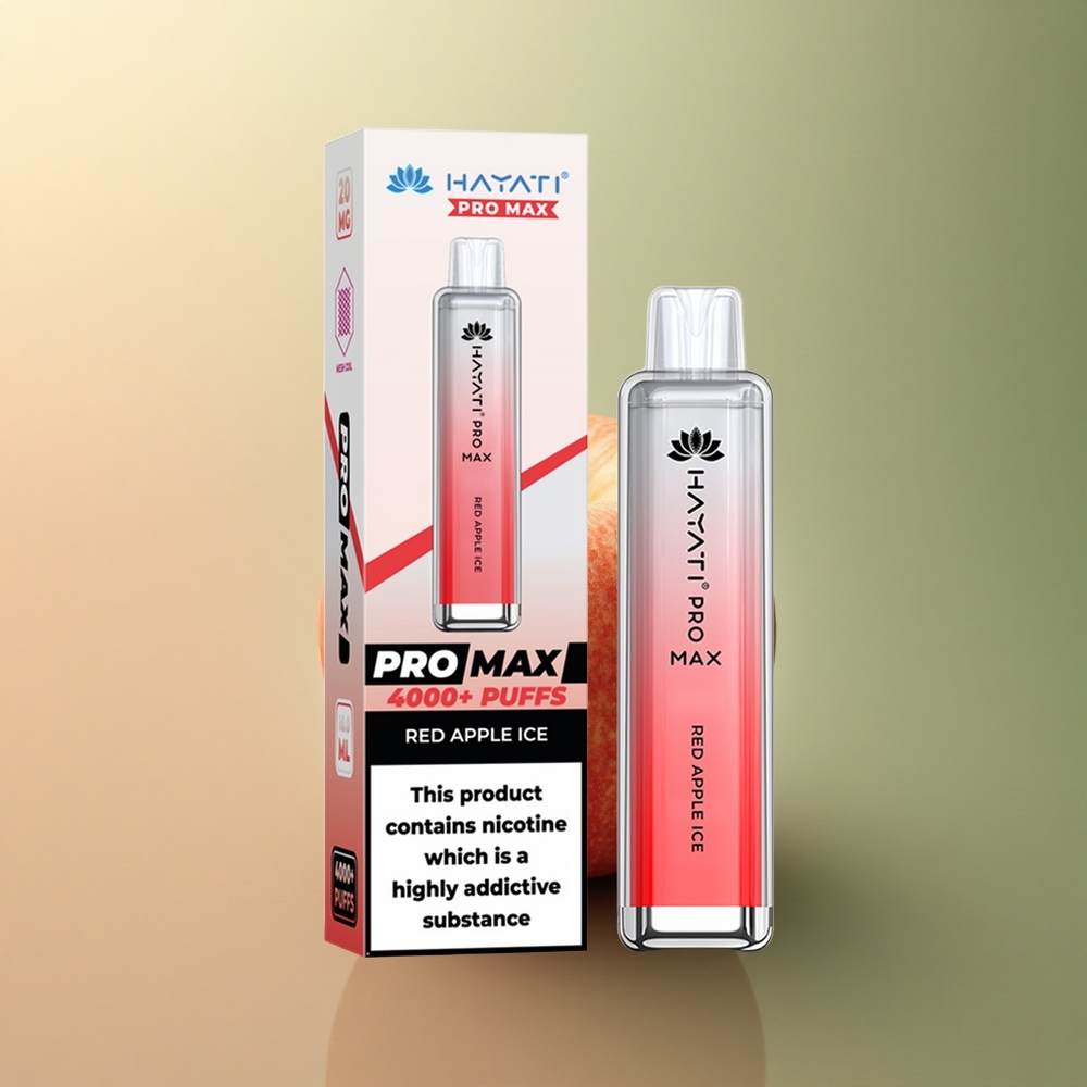 Hayati Pro Max 4000 Puffs Pomme Rouge Glacé avec 5% de Nicotine et 1400mAh