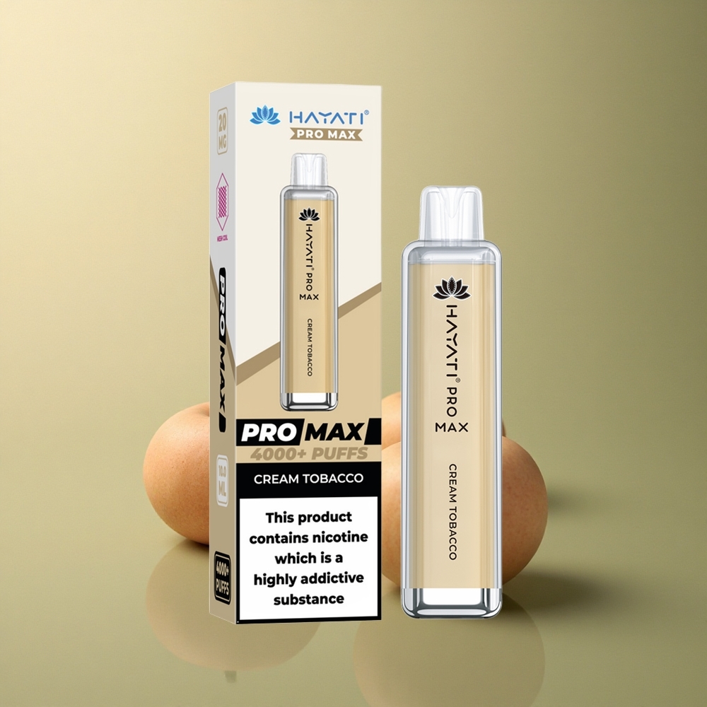 Hayati Pro Max 4000 Puffs Tabac Crémeux Rechargeable 1400mAh Dual 1.1 Ohm