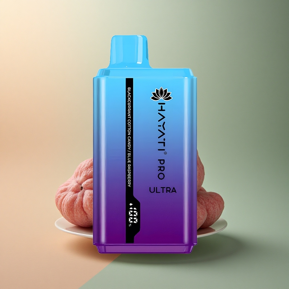 Hayati Pro Ultra 15000 Puffs Barbe à Papa Cassis Framboise Bleue avec 850mAh et 12ml