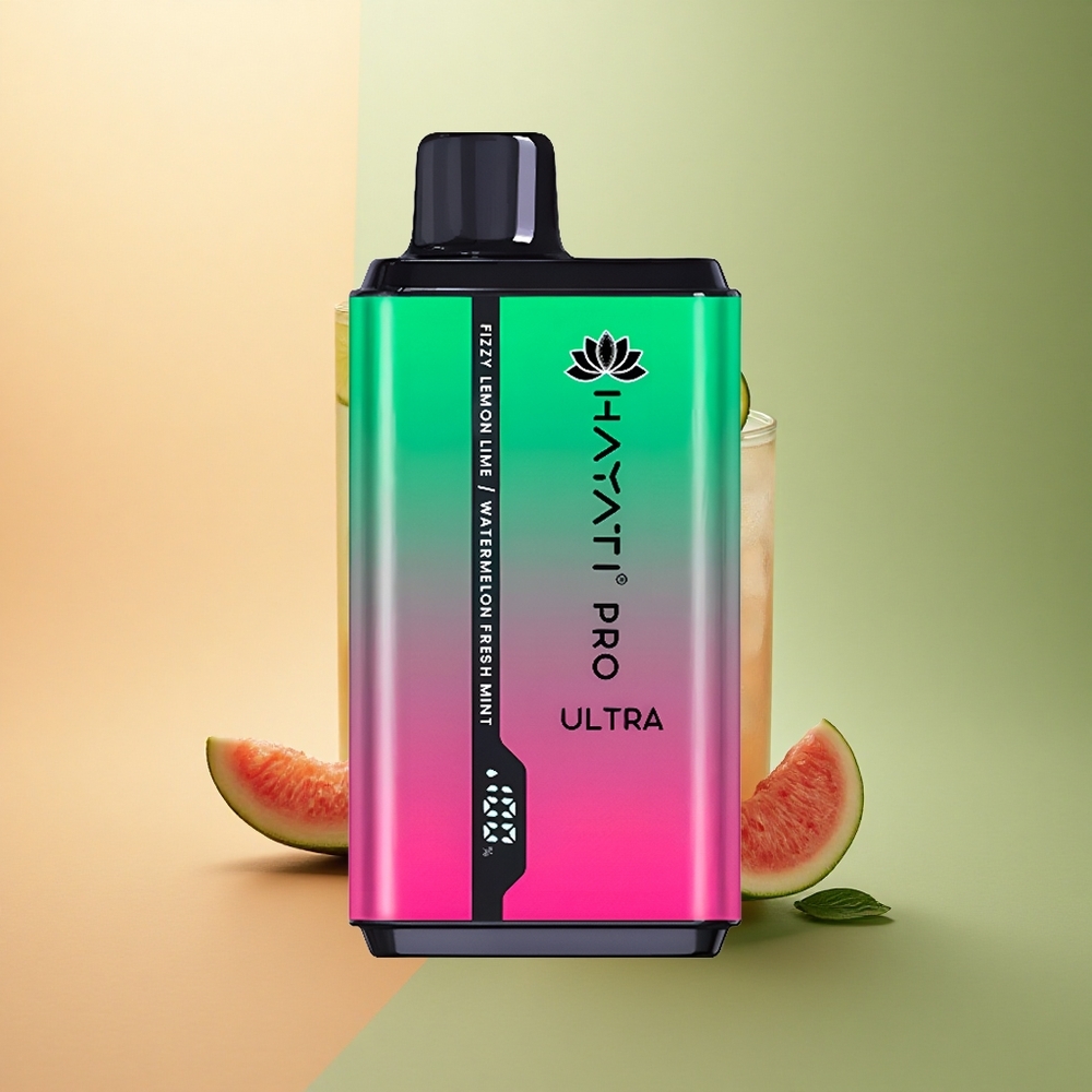 Hayati Pro Ultra 15000 Puffs Citron Vert Pétillant Pastèque Menthe Fraîche 850mAh 24ml 2% Nicotine