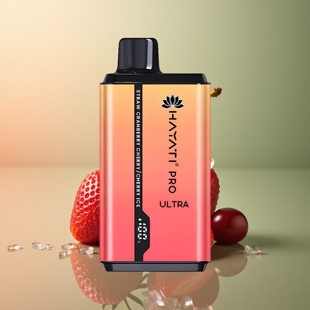 Hayati Pro Ultra 15000 Puffs Fraise Canneberge Cerise Glace avec 850mAh et 2% nicotine
