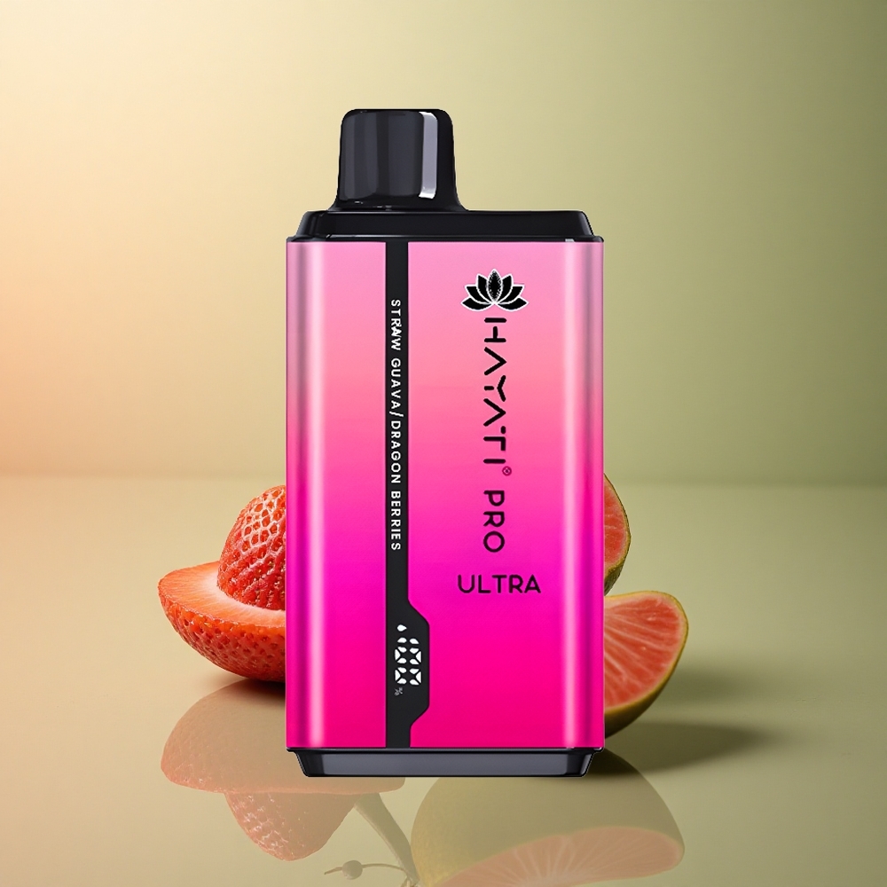 Hayati Pro Ultra 15000 Puffs Fraises Dragon Goyave Fraise 850mAh 2% nicotine