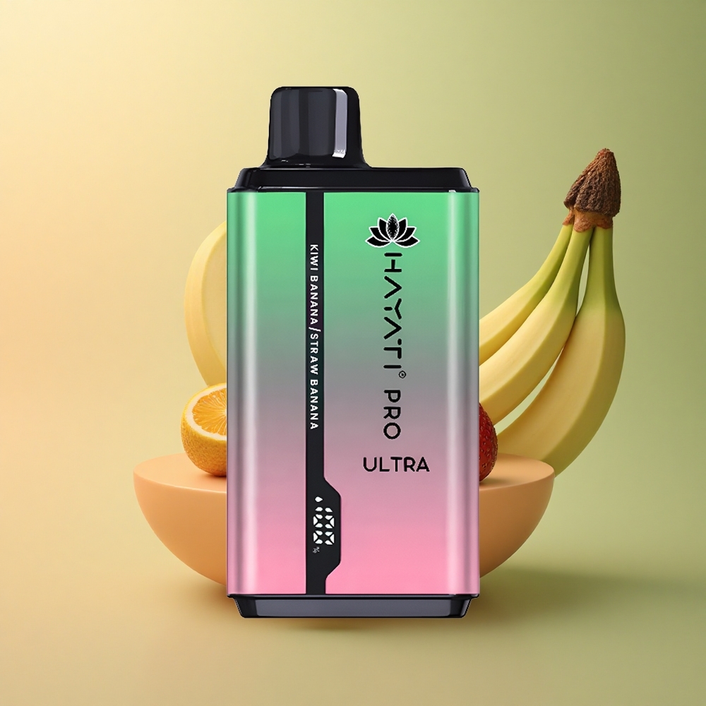 Hayati Pro Ultra 15000 Puffs Kiwi Banane Fraise Banane avec 2% de nicotine et 850mAh