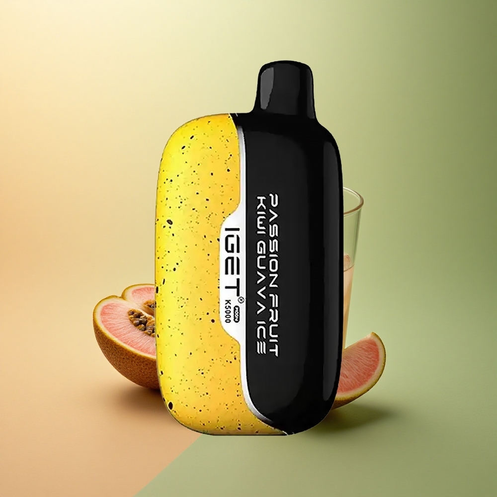 IGET Moon K5000 Puffs Glace Fruit de la Passion Kiwi Goyave avec Coil Mesh 1.35 Ohm et Poids Net 81.5 g