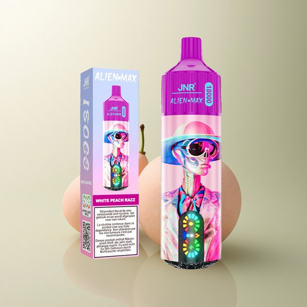 JNR Alien Max 18000 Pêche Blanche Framboise - Double Mesh - 850mAh
