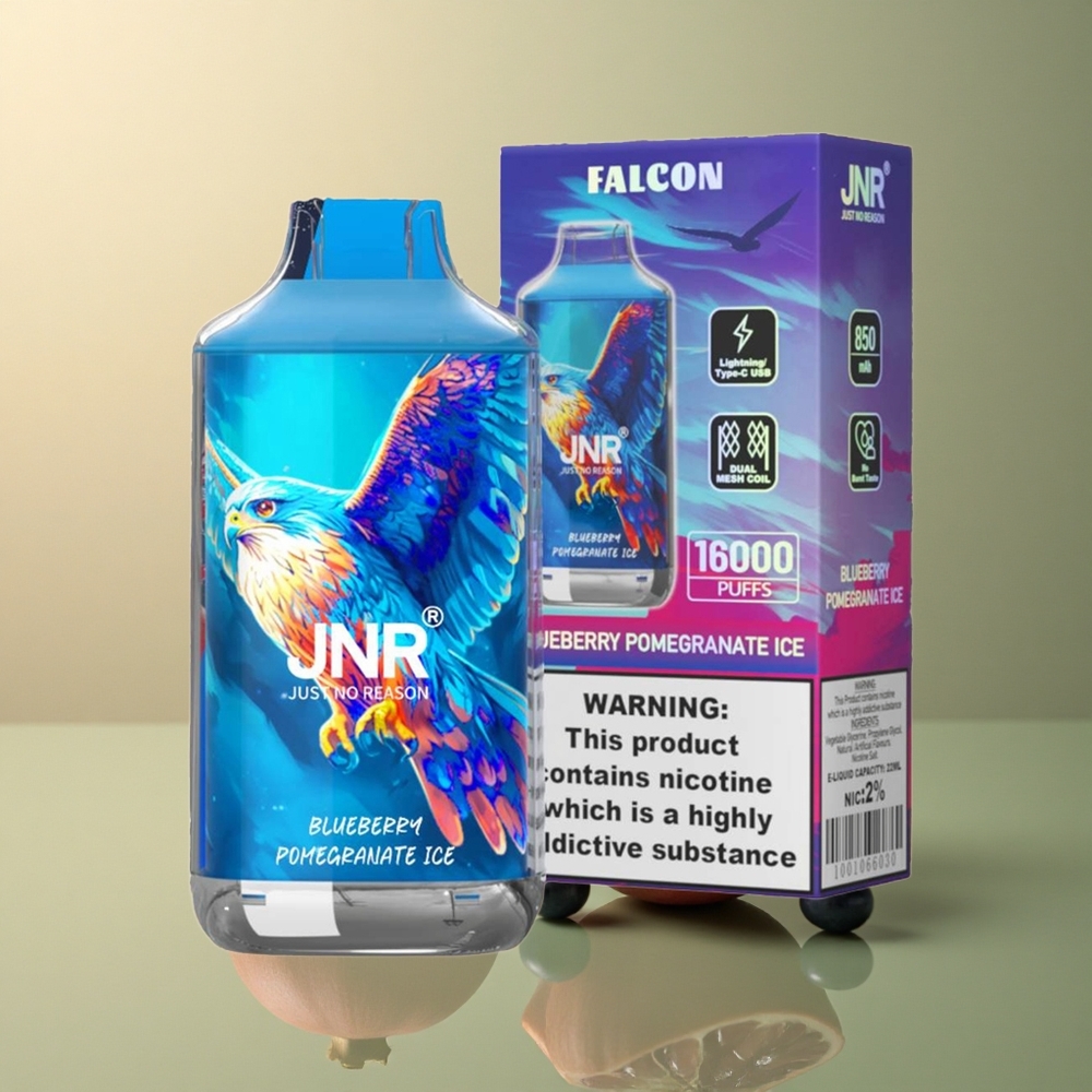 JNR Falcon 16000 Glace Myrtille Grenade avec 850 mAh et 22ml