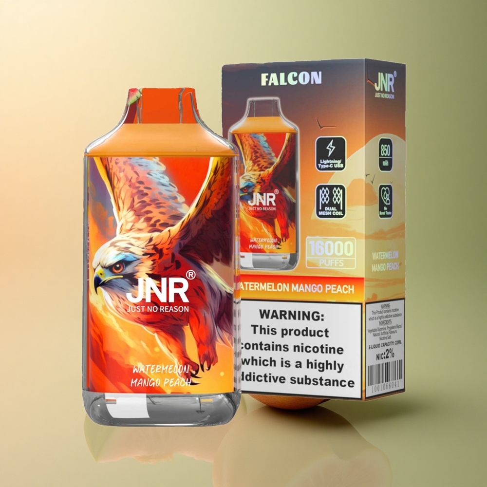 JNR Falcon 16000 Pastèque Mangue Pêche 850 mAh 22ml Double Mesh