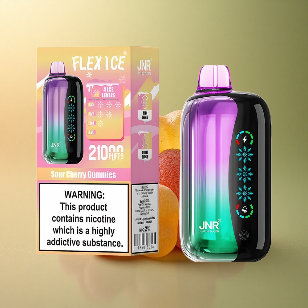 JNR Flex Ice 21000 Gummies Cerises Acidulées avec 1000mAh et Nicotine 5%