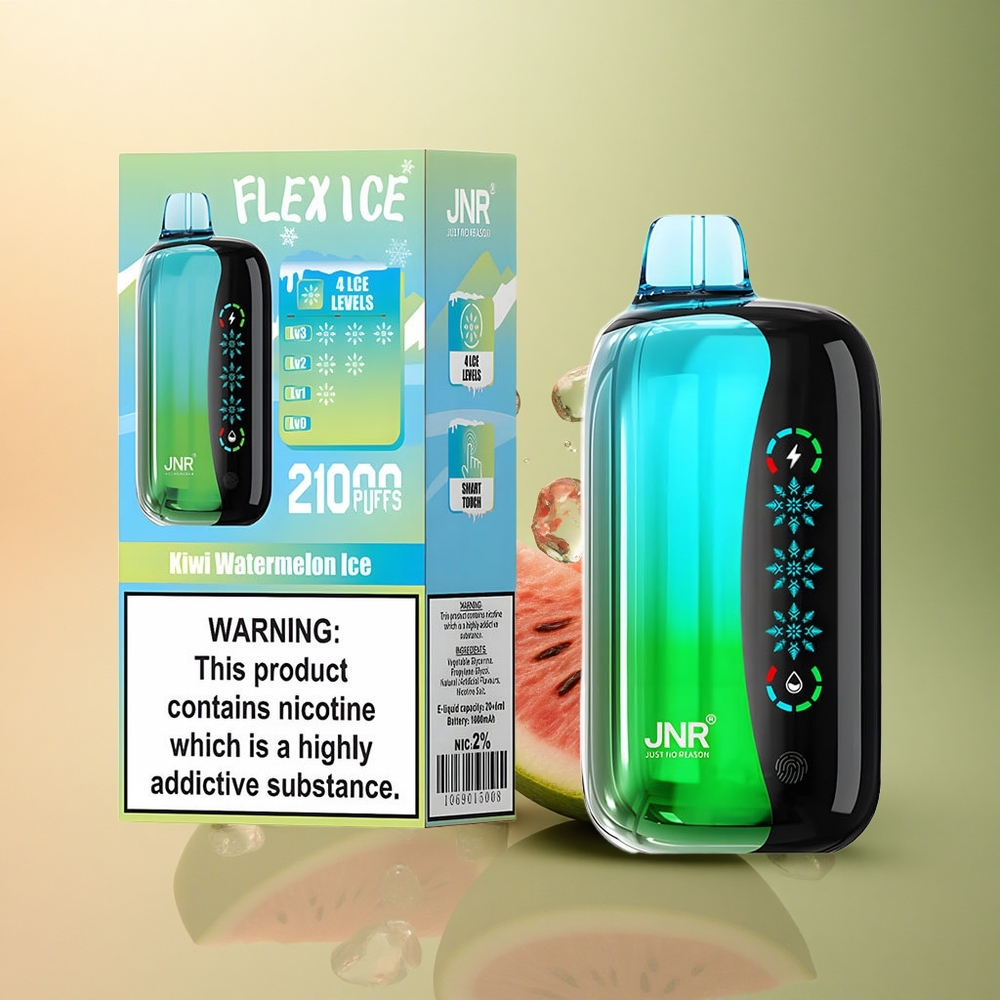 JNR Flex Ice 21000 Kiwi Pastèque Glacé avec 1000mAh et Contrôle d\'Airflow Personnalisable