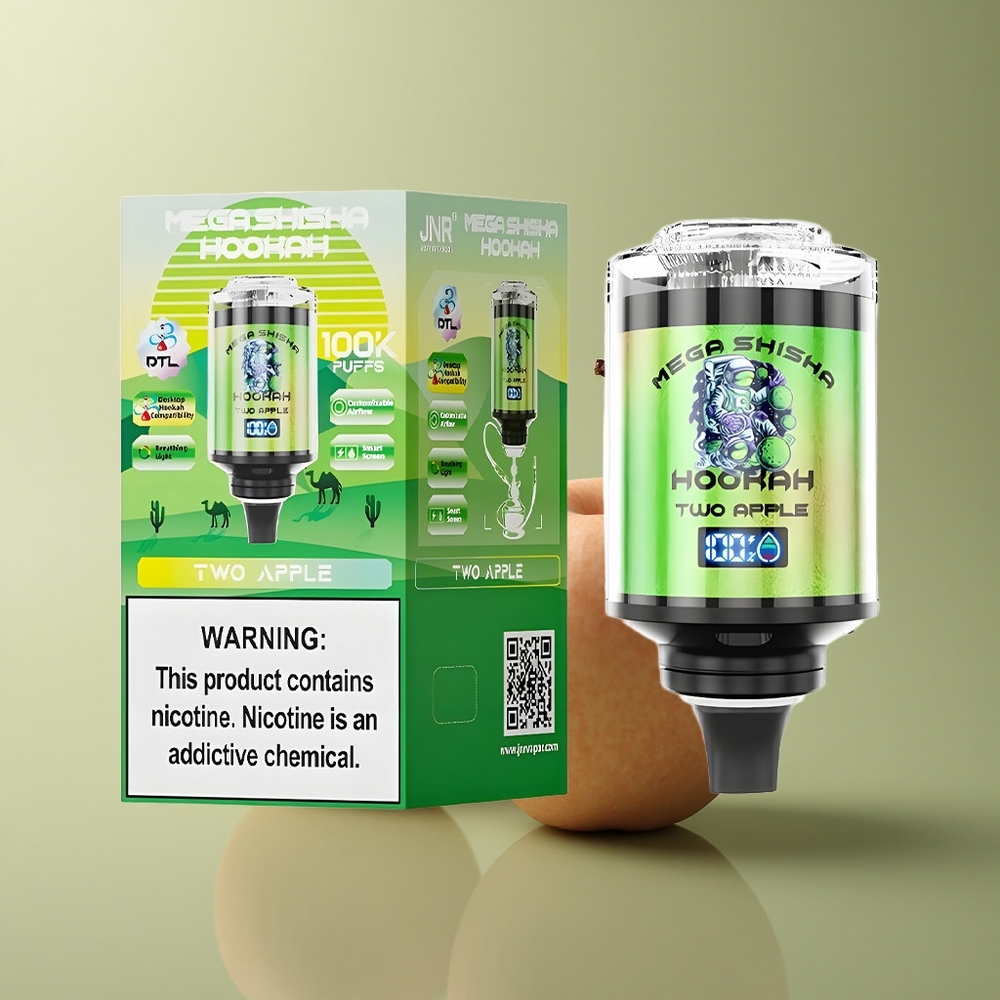 JNR Mega Shisha Hookah 100K Deux Pommes 60ml 2200mAh 2% Nicotine